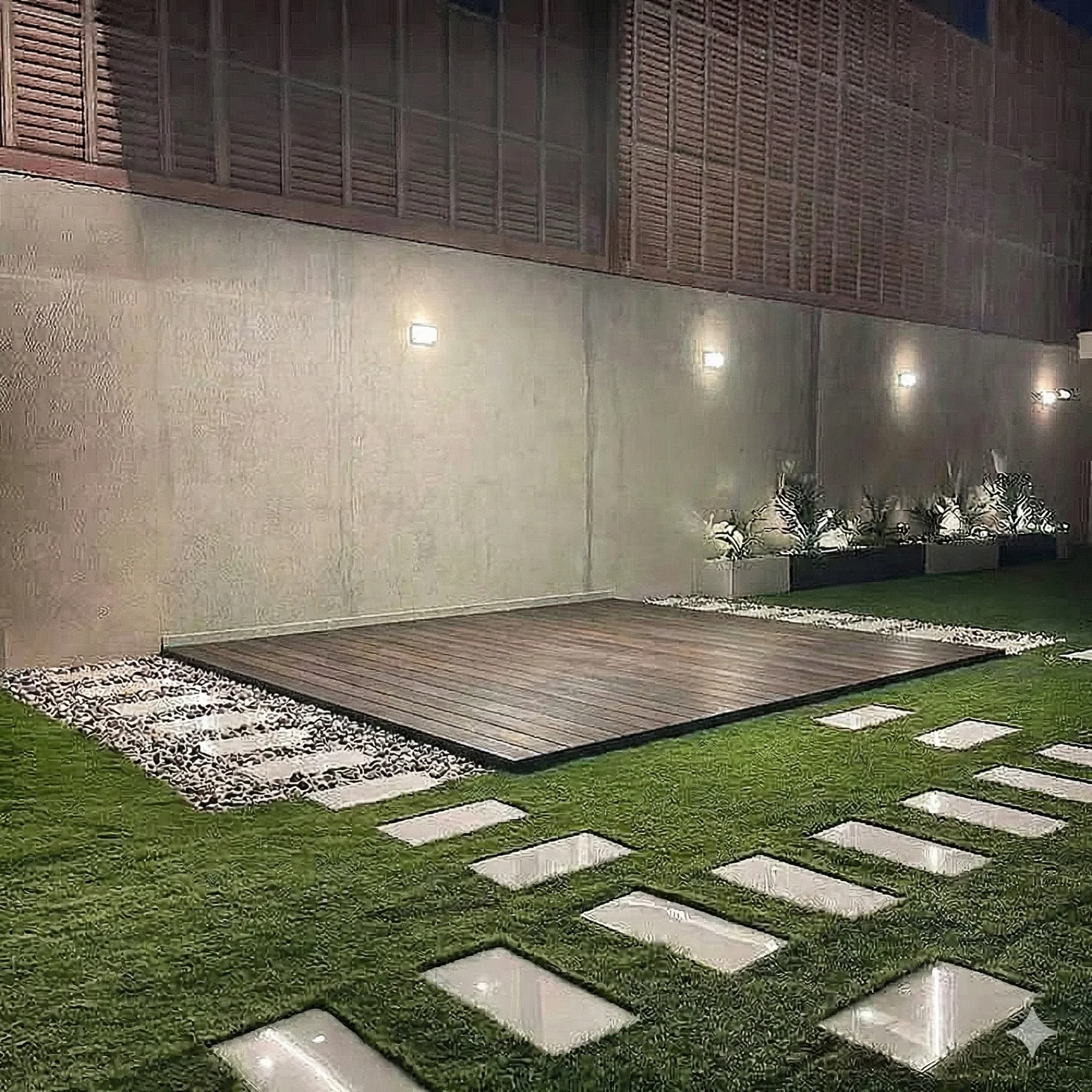 قبل التنفيذ - تجهيز منصة خارجية قبل تركيب الغرفة في الرياض